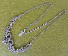 EDLES  925 STERLING SILBER JUGENDSTIL COLLIER  MIT MAKASITEN BESATZ