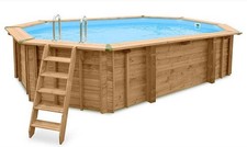 Achteck Holzpool 6,40 x 4,00 x