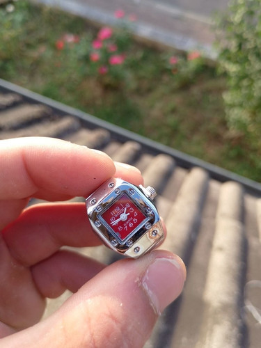 Uhrenring rot quarz - rot,