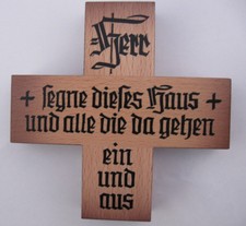 Haussegen Holz Holzkreuz 13 cm