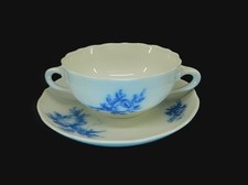 Hutschenreuther Maria Theresia Suppentasse+Unterteller Serie  Blaue Rose