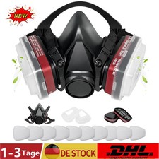 Atemschutz Halbmaske Gasmaske 6200 Staubmaske Lackiermaske Mit Wechselfiltern