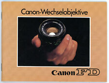 CANON WECHSELOBJEKTIVE Broschüre Canon FD Makro Tele Weitwinkel Objektive (Y2147
