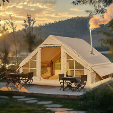 SLSY Aufblasbares Gampingzelt Luftzelt 6 Großen Fenstern mit Kaminöffnung Design