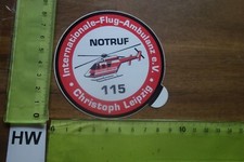 Alter Aufkleber Luftrettung Rettung Auslands-Notruf IFA Christoph Leipzig