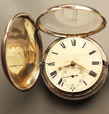 gepflegte engl. HERREN TASCHENUHR, Spindelhemmung, Silber-funktioniert-wohl 1864