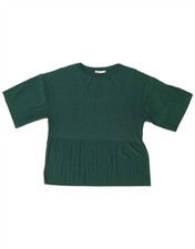 ZARA Damen Bluse Top UK 14 Mittelgrün AM03