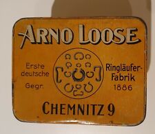 Blechdose Arno Loose No2 Spinn-Läufer flach Chemnitz Ringläuferfabrik  alt 