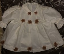 Puppenmode Kleid beige-braun 48-50 cm