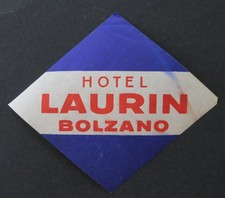 Altes Etikett HOTEL LAURIN