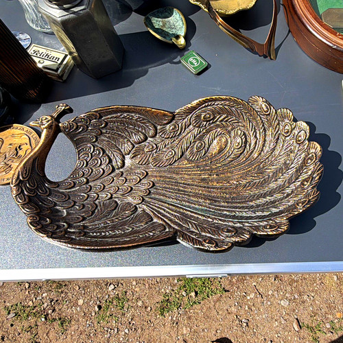 Plein dekoteller pfau metall - plein, pfau,