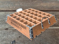 alte Bierkasten Werbung, Falt-Karte, Fabrik R. Leinbrock, Niedersedlitz, 30er J.