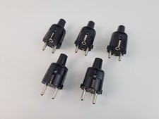 5 x Schuko Stecker von ABL Sursum bis 3x1,5mm² schwarz PVC Stecker Schuko VDE