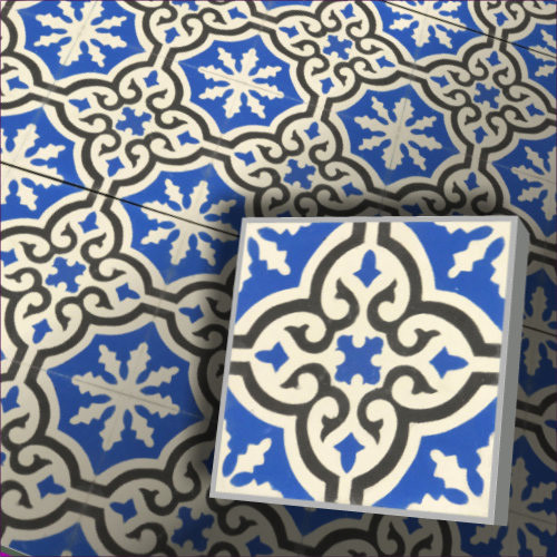 Zementfliese mit ornament - zementfliese,