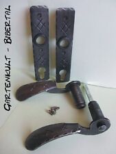 Drückerpaar f. Schloßkasten + Beschläge Schmiedeeisen Türdrücker + Zubehör - S57