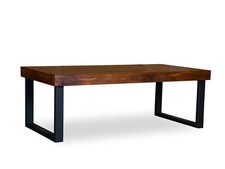 Couchtisch Ettrick 116x57 Echtholz Akazie dunkel Holz Metall Möbel Sofatisch
