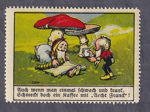 Vignette 1910 kaffee echt - vignette, um