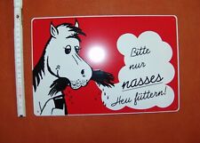 Alu Stalltafel Bitte nur nasses Heu füttern Boxenschild Boxentafel Futteranweisu