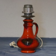 Tisch Lampe Leuchte Keramik rot orange fat lava vintage
