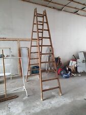 Holzleiter Doppelstufenleiter Stehleiter 2x10 Stufen Höhe 290cm Malerleiter