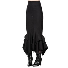 Killstar Devina Maxirock Fishtail Gothic Rock lang schwarz xxl