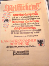 Alter Meisterbrief   Malerhandwerk -Braunschweig 1930 -GR 62x52 cm