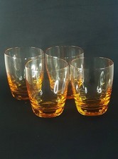 Honig Orange Braunglas Becher: Mundgeblasene klobige Trinkgläser (4er Set)
