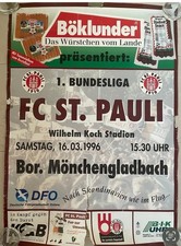 Fußball Plakat 1995 FC St. Pauli Fanartikel Fussball Gladbach