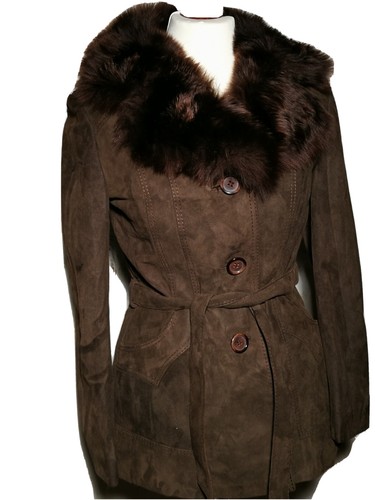 Vintage mantel leder pelz - vintage,