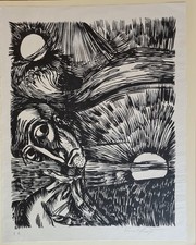 ERNST FUCHS Orig. LINOLSCHNITT