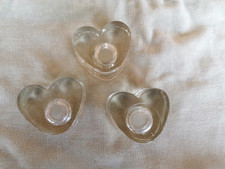 3 Kerzenhalter aus Glas, herzförmig, für Stabkerzen