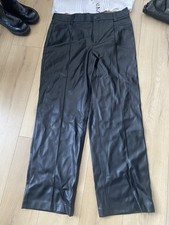 Zara kunstleder hose  wide leg neu schwarz  dg xxl 