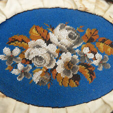 antik Garderobe Handtuchhalter Perlenstickerei Perlen Stickerei HOLZ geschnitzt