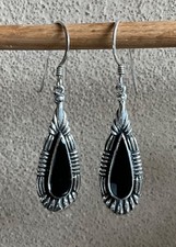 Ohrringe Silber Onyx Stein