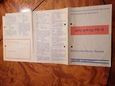 garantie Beschreibung gebrauchsanweisung party grill AKA Elektric Mühlhausen DDR