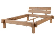 Balkenbett massiv Wildeiche