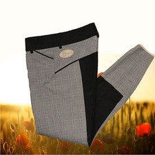 Reithose Sonnenreiter Bern, schwarz-grau kariert ,Vollbesatz Stiefelhose