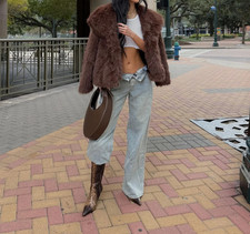 *** GLAM JACKE KUNSTPELZ BRAUN