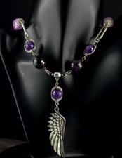 Kette Amethyst lila Glasstein