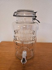 3L Getränkespender aus Glas mit Zapfhahn Bempel Karaffe Glaskanne Spender Saft