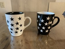 2x Porzellan Kaffeetasse 250ml - Tasse Kaffee Becher mit Stern Design