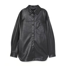 H&M Hemd / Jacke / Shacket - Lederimitat - schwarz - M - nwtg.