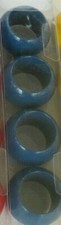 4 Stück edle Serviettenringe Pappelholz Holz farbig bunt Servietten Halter blau