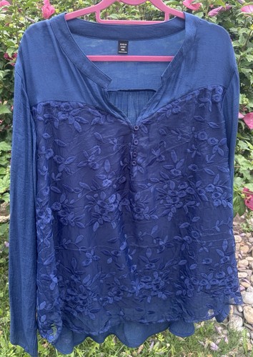 Shein curve tunika - 4xl, blau