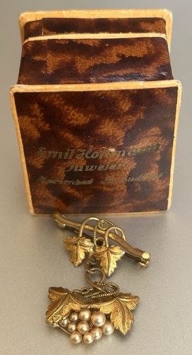 Vintage brosche weinrebe - vintage,