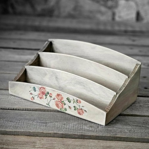 Vintage briefablage holzablage - vintage,