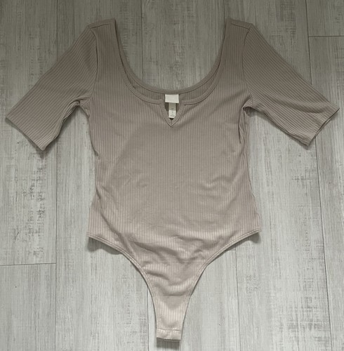 Damen body kurzarm beige - beige, s