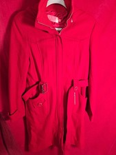 Damen Mantel Rot mit Kapuze