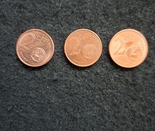 3 x 2 Cent -  Münze - Deutschland  2022 A - F - J