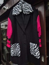 Mantel,48,Schwarz,Pink,Zebra,Langarm,A.Vermont,Neuwertig,Extravagant,TOP!!